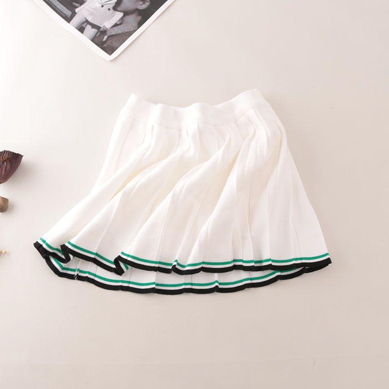 

Japanese Style Sweet Organ Pleated A- line Skirt Summer High Waist High-Looking Knitting Skirt for Women White M