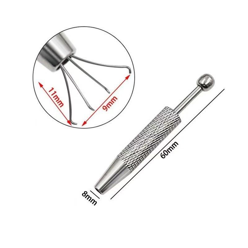 2pcs Professional Jewelry Claw Holders Set, Toothless Stainless Steel Precision Gemstone & Diamond Picking Tools, Non-Slip Screwball Handle Design