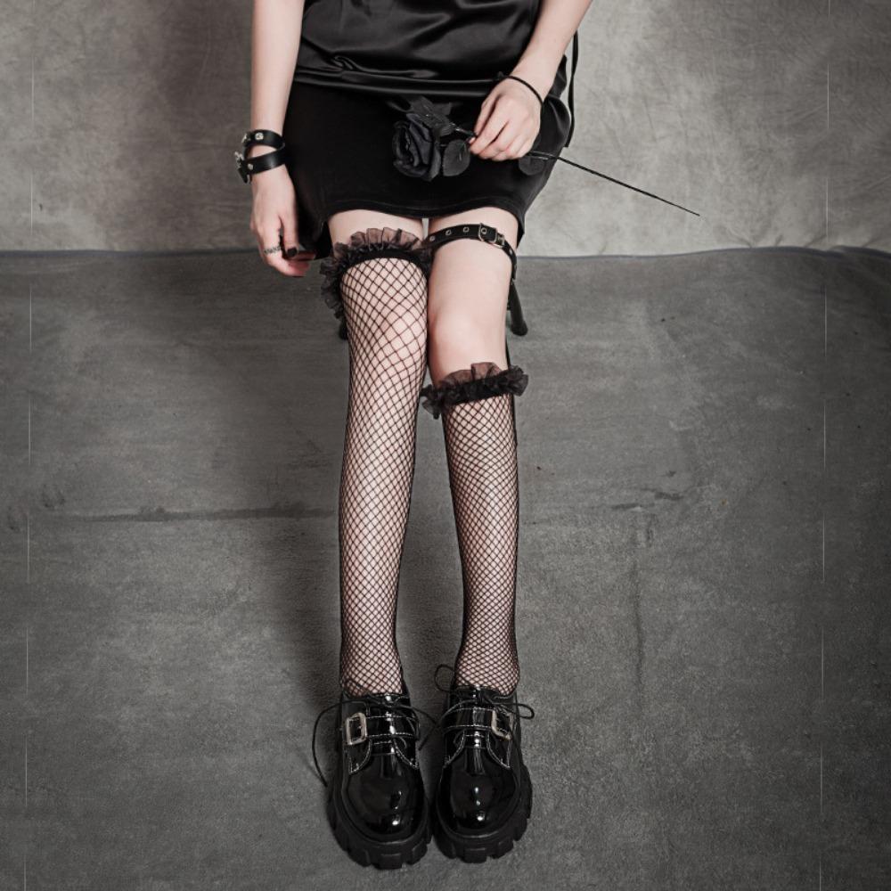 Summer Thin Black Stockings Lace Lolita Japanese Sweet Jk College Style Babes Fishnet Knee Socks Children