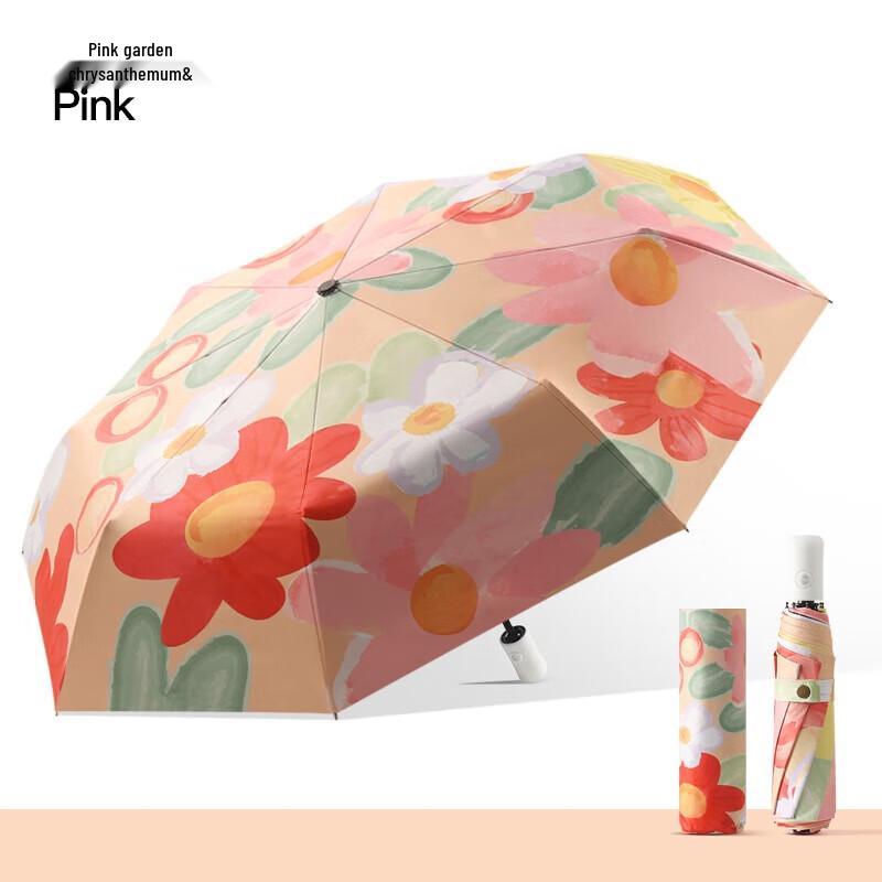 Mido Manual Reverse Floral 8-Rib Sun & Rain Umbrella