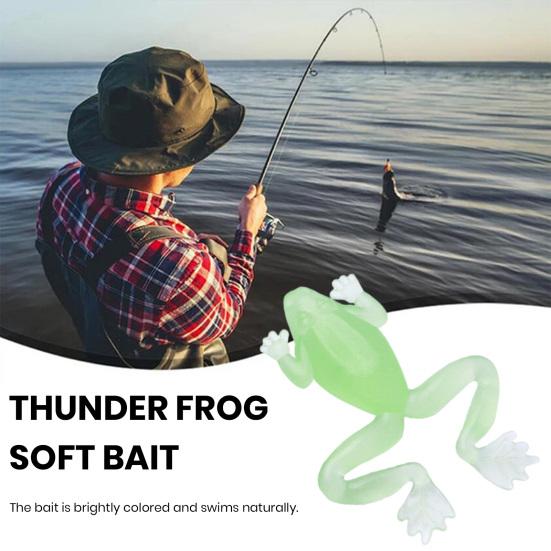5 Stück leuchtender Frosch-Softbait, 2,7 g/5,5 cm, realistische Form, künstlicher Silikon-Froschköder mit Haken, natürlicher Schwimmstil-Köder