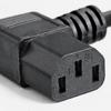 Spare Power Cord for Compatible Consumer Electronics, with a 3-Prong Male End and Left-Angle Three-Slot Female End for Near-Wall Cable Routing