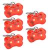 5Pcs Side Switch Bone Shape Pet Collar Light Lamp Tag Pendant Supply Waterproof Design