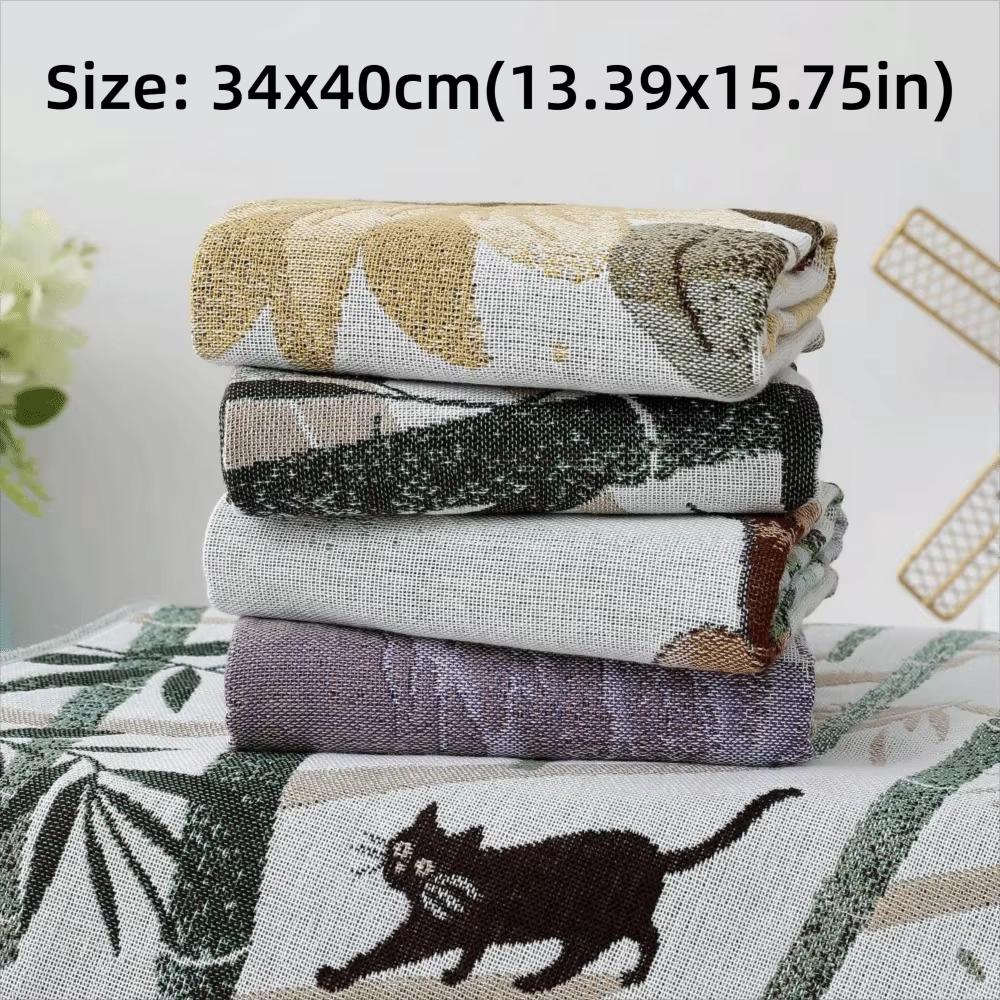 34x40cm Hand Towel Quick Dry Decorative Pure Cotton Face Towel Vintage Embroidery Flower 4 Layer Cotton Gauze Home Handkerchief