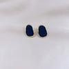 Retro Hong Kong Style Black Geometric Light Luxury High-End Design Stud Earrings