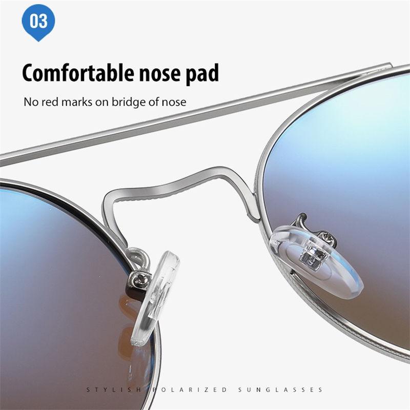 AORON Round Metal Frame Photochromic Polarized Sunglasses for Men Women Sports Fishing Anti Glare UV400 Glasses