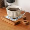 Acacia Wood Flower Tile Trivet: Wooden Anti-Scald Heat Insulation Pad for Dining Table and Ceramic Tableware.