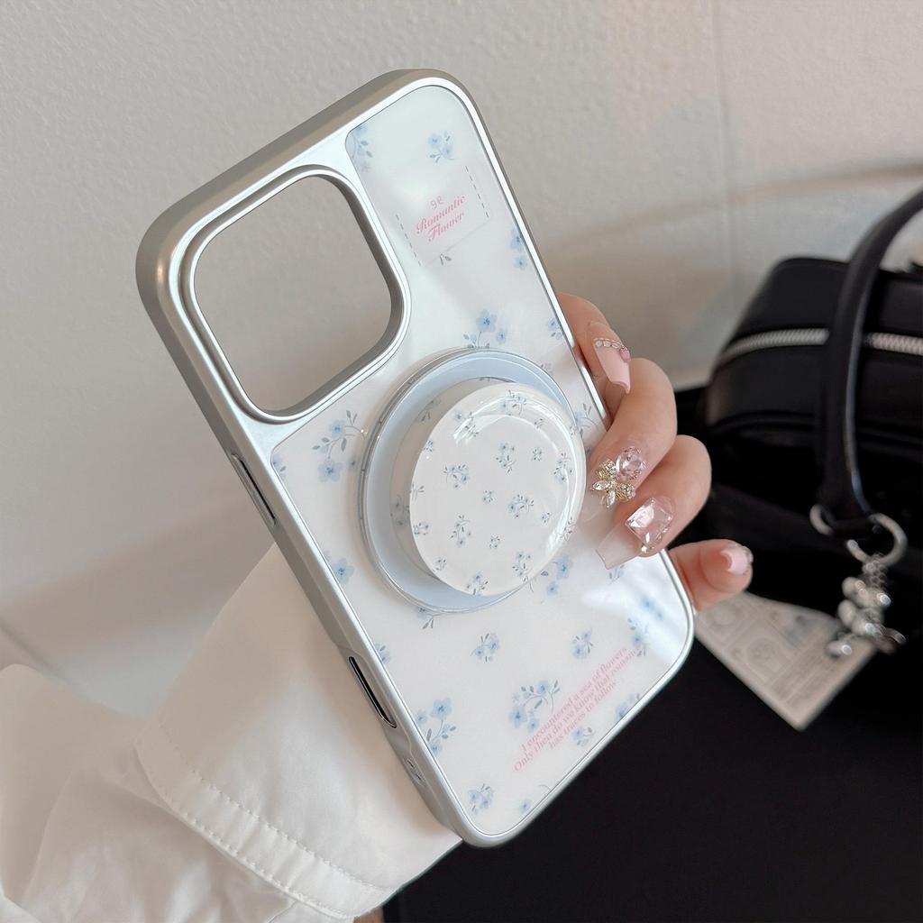 Blue Floral Magnetic Bracket Phone Case