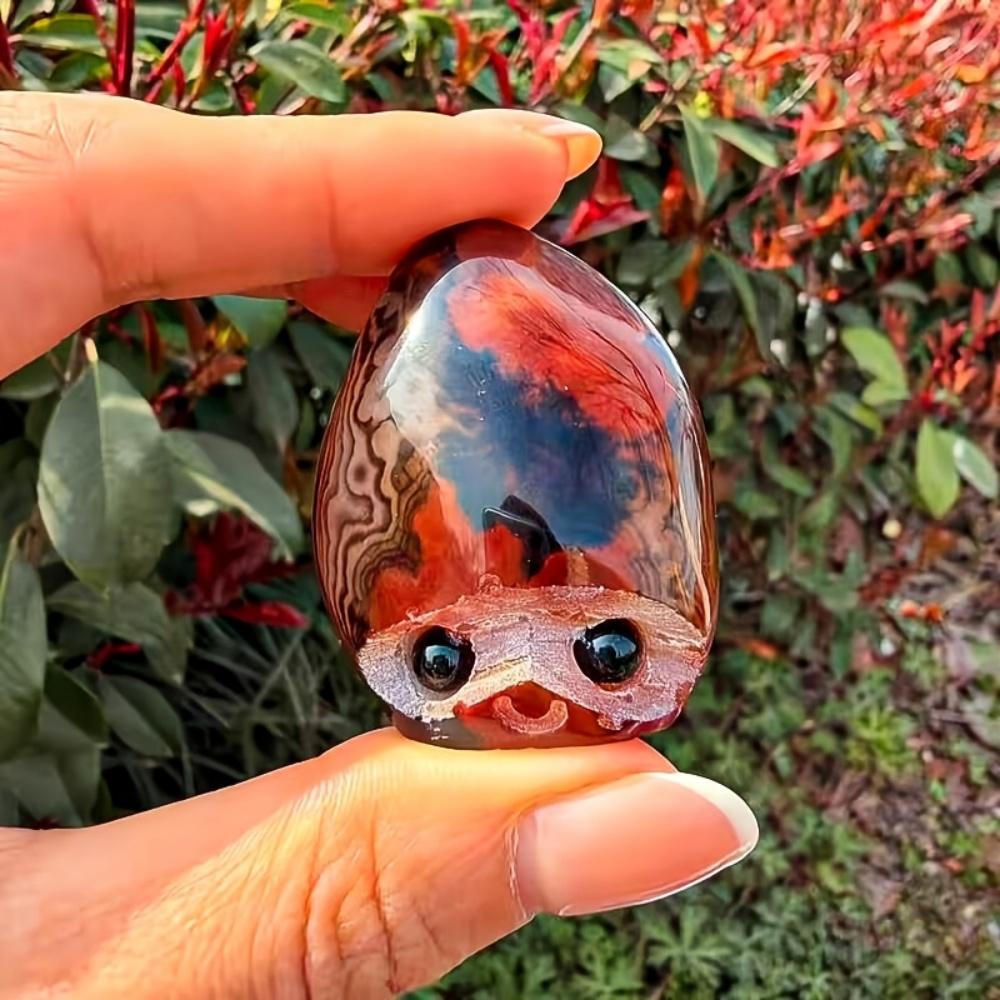 Banded Agate Hedgehog Polished Crystal Craft Collectible Home Decor Tabletop Ornament-CrystalHola 3-5cm
