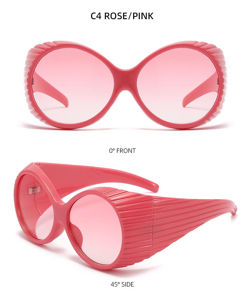 Two Circles Oversized Round Frame Trendy Punk Sunglasses - T1021
