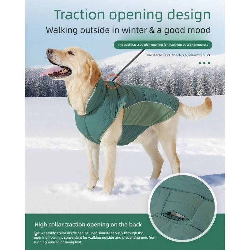 Jumpsuit Dog Pullover Warm Vest for Medium Dogs to Large Dogs for Winter Basic Jumpsuit Vest Thick Coat