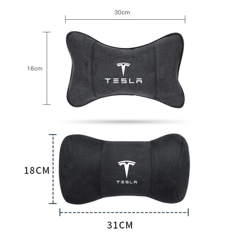 Tetieră din piele întoarsă pentru mașină, pernă respirabilă din spumă cu memorie pentru gât, pentru Tesla Model 3 Y S X Cybertruck Juguete Roadster Coil Bonina