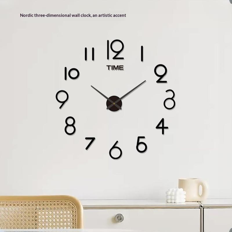 2026 Modern Design Large Wall Clock 3D Diy Quartz Acrylic Mirror Stickers Living Room Home Decor