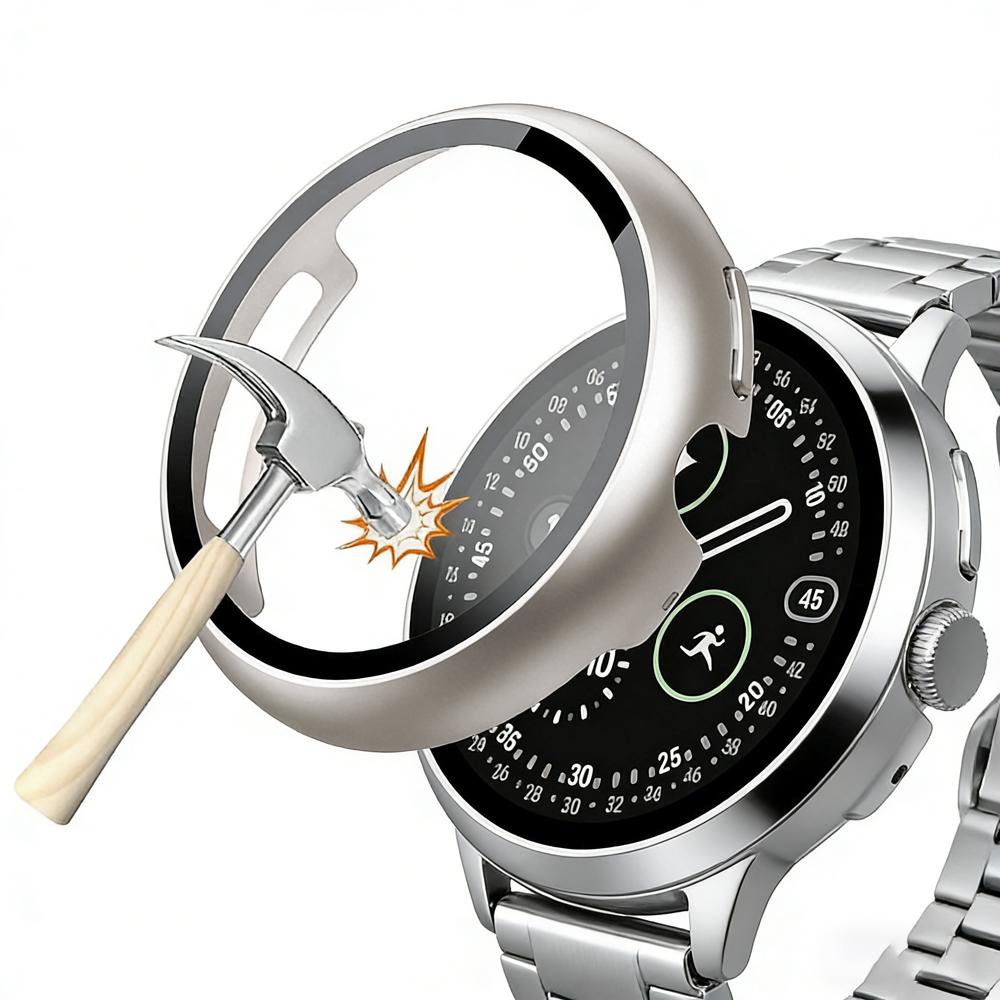 Etui z Ochroną Ekranu do Google Pixel Watch 4 41mm 45mm Twarde PC Ochronny HD Hartowane Szkło Zderzak Cover do Google Watch 4