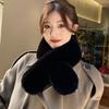 Winter Warm Soft Furry Scarves Casual Female Lady Outdoor Neck Warmer Collar Thickened Hair Collar Fur Scarf