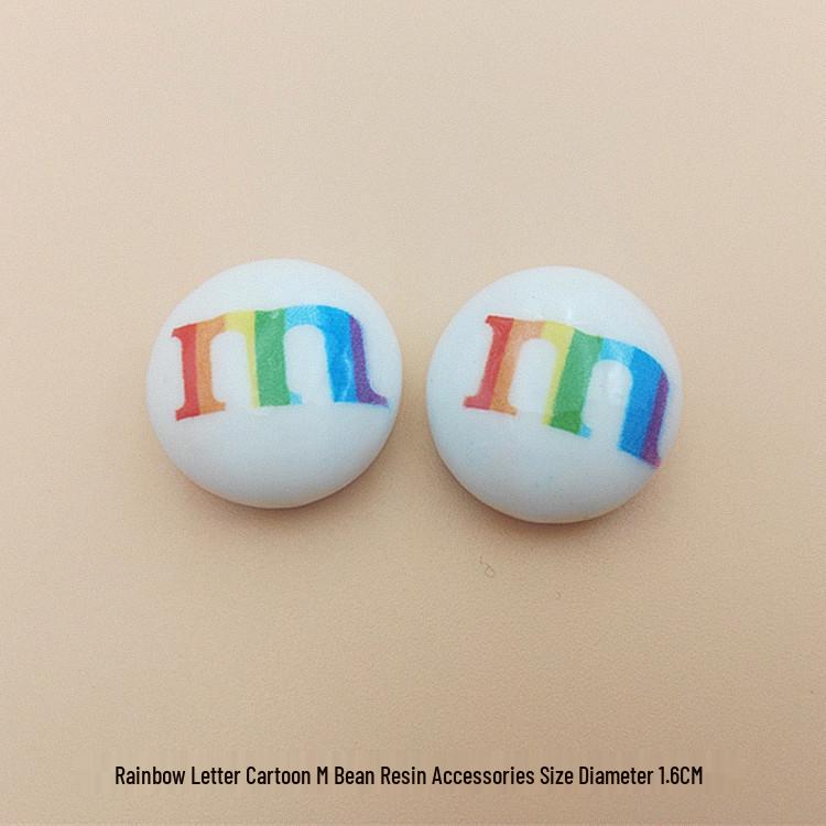 Cartoon Rainbow M&M's Resin Jewelry and Phone Case DIY Accessories
