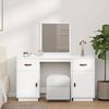 3107835 vidaXL Vanity Set with Mirror White Solid Pine Wood