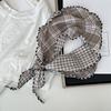 Women's Cotton and Linen Headscarf Hairband Double-sided Triangle Scarf Silk Scarf Baby Scarf Plaid All-match Spring and Autumn
