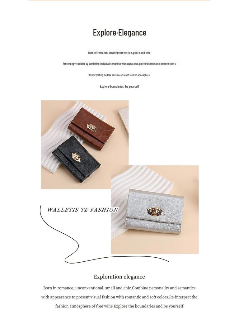 New Women's High-Capacity Bi-Fold Leather Wallet with Multi-Card Slots and Coin Purse
