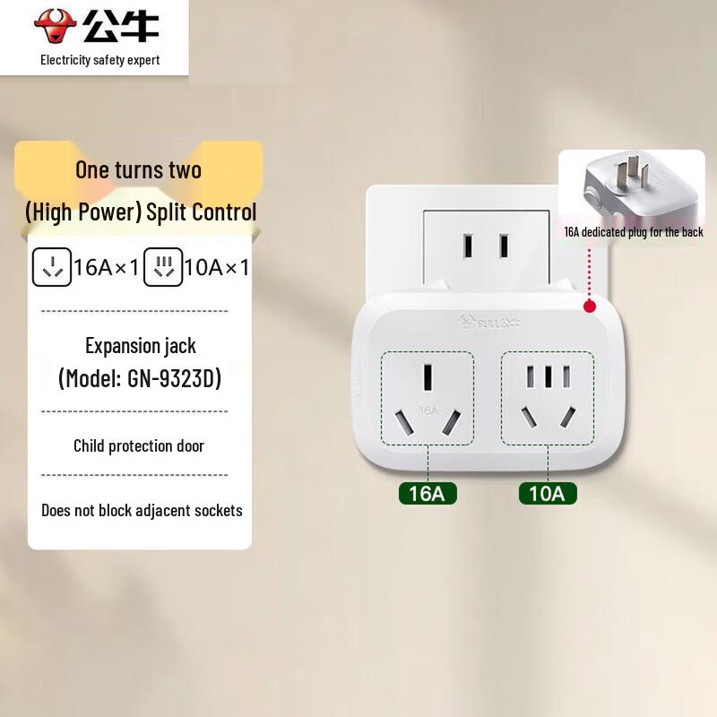 Многофункциональный адаптер BULL высокой мощности 1-to-2 (for 16A Socket)