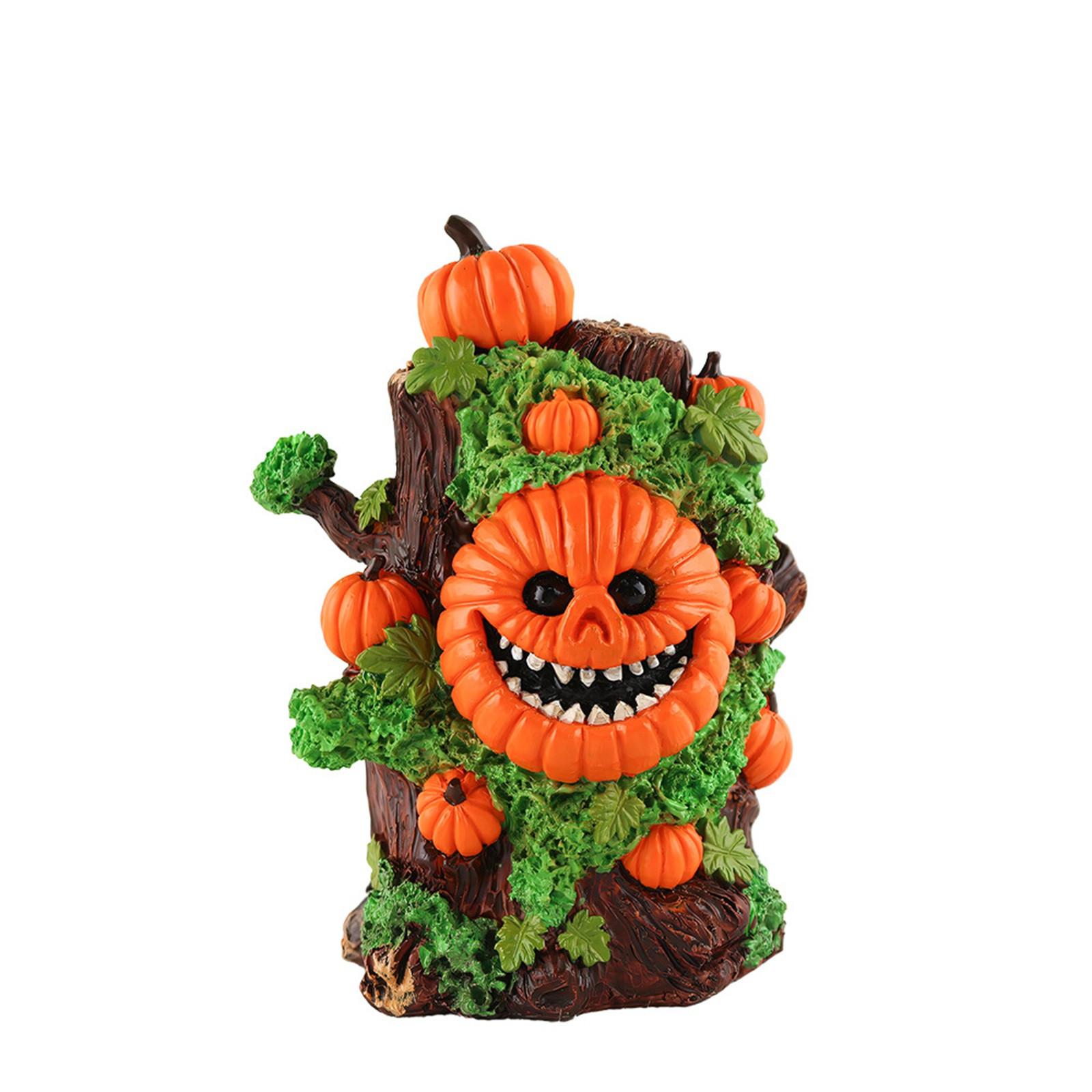 

Halloween Pumpkin Head Tree Spirit Ornament Creative Desktop Resin Trendy Atmosphere Decoration Gift Ornament One Size