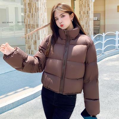 New Style Women's Winter Korean Style Short High-waisted Stand-up Collar Thickened Cotton Coat for Women