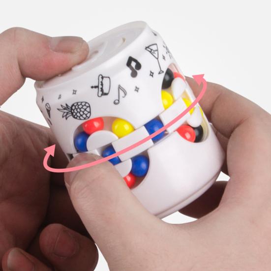 Rotatable Colorful Bean Can Toy Stress Anxiety Relief Educational Brain Teaser Sensory Bead