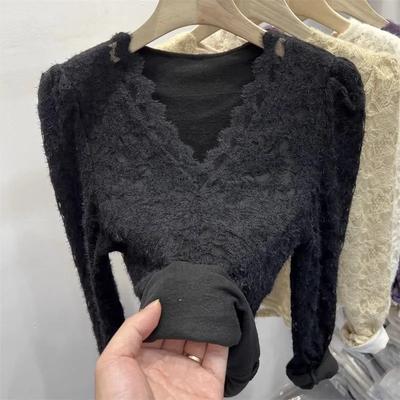 Blusas para Mulheres Camisas de Manga Comprida Inverno Tamanho Grande Lã Grossa Casual Camisa Solta Blusa Pulôver Tops