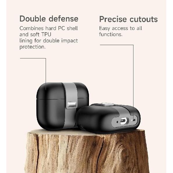 SURITCH for AirPods Pro 2/ Pro Case, Magnetic Lock Bumper Cases Compatible with Airpods Pro 2nd / 1st Generation, Rugged Protective Cover with