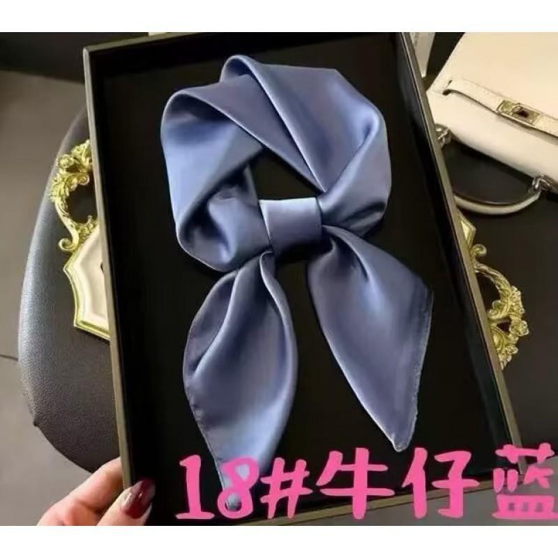 Foulard Quadrato 70cm in Raso Imitazione Seta Tinta Unita Donna Elegante Semplice Versatile per Collo Fascia Decorativa