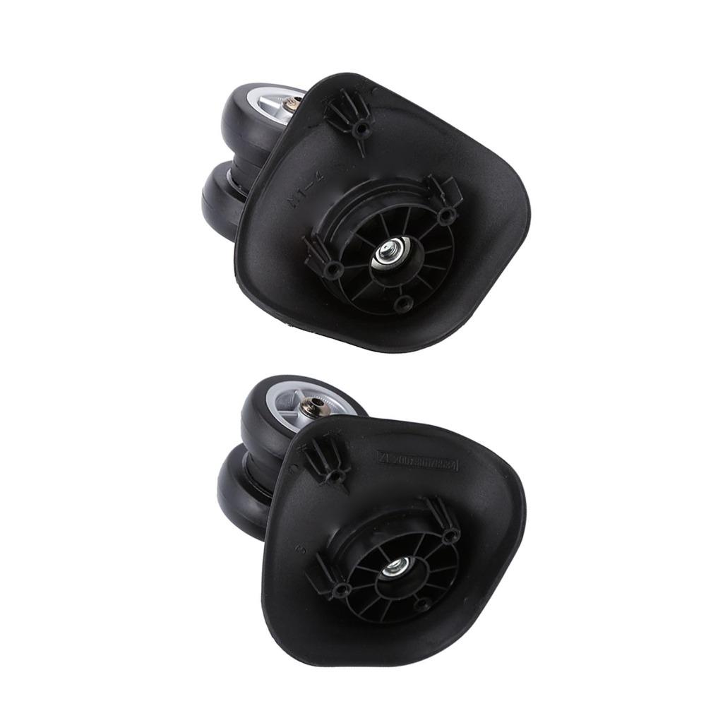 1Pair Durable PVC Luggage Wheel Replacement Black Swivel Casters Suitcase Wheel Trolley Wheels Luggage Repair