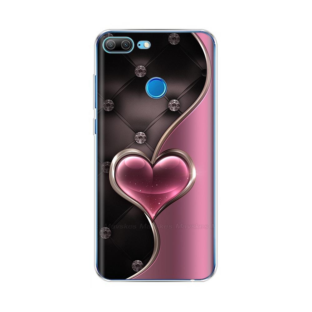 Phone Case For Honor 9 Lite Back Cover for Huawei Honor 9 Lite Cases Transparent Silicon TPU Protective Cats Flower Print Covers