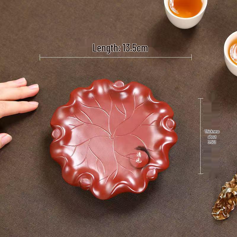 Chinese Retro Ceramic Kettle Tray - Yixing Zisha Tea Pad for Dry Brewing None