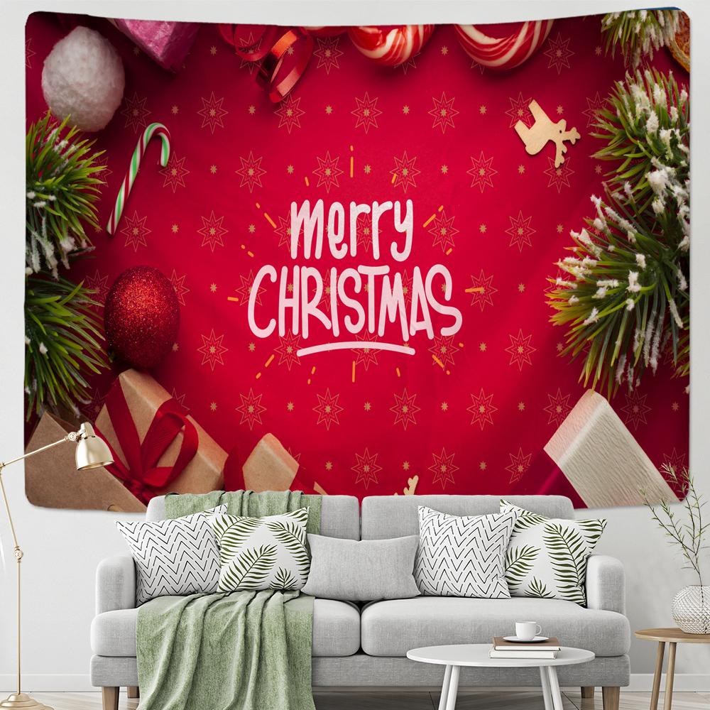 Home Decor Christmas Tapestry Gift Winter Night Print Hanging Fireplace Print Wall Decor Background Fabric tapeçaria de natal