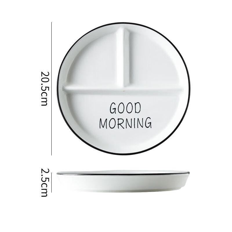 3-Compartment Ceramic Portion Control Meal Plate