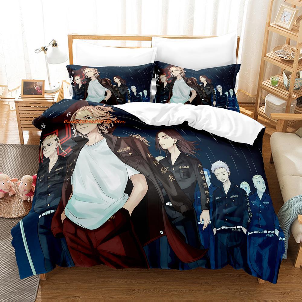 New  Tokyo Revengers Bedding Set Single Twin Full Queen King Size Bed Set Adult Kid Bedroom Duvet Cover Sets Home Textiles