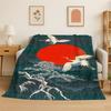 Classic Chinese Elements Style Flannel Blanket Soft Warm Throw Blanket for Bedroom Living Room Bed Travel Camping Picnic Cover
