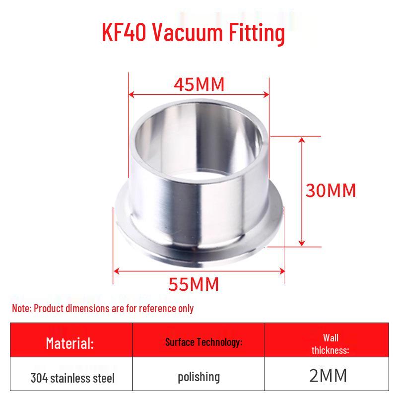 KF-Vakuumflansch-O-Ring-Stütze mit Vakuumspannfutter aus 304 Edelstahl (KF16/25/40/50).