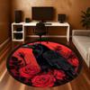 1PC crow roses Office Round Area Rug, Under Office Chairs Bedroom Living Room Home Decor,Carpet for Office, -1110174