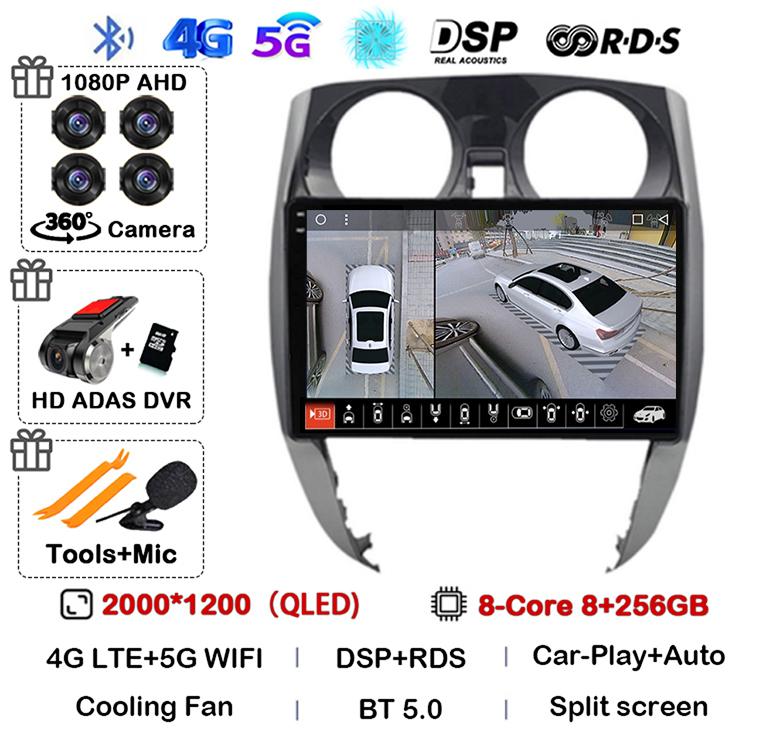 Android 14 Carplay Auto WIFI+4G For Nissan Note 2 E12 2012 - 2021 Car Radio 2 Din Stereo Multimedia Video Player GPS Navigation