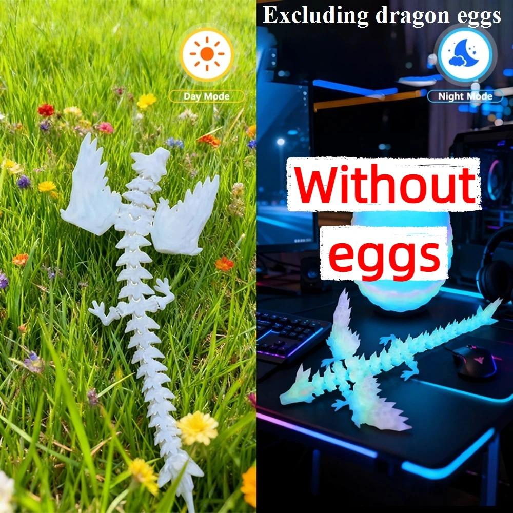 3D-gedruckter Drache Bunter Edelstein Drachenfiguren Bewegliches Gelenk Drehbar Gelenkige Drachen-Bastelarbeiten Schreibtisch Westliche Actionfigur