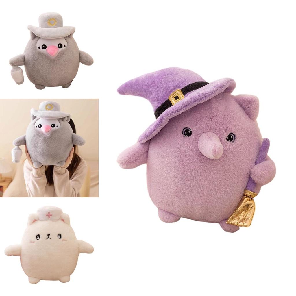 Cute Dark Cat Plush Toy For Halloween Gift 20cm Height