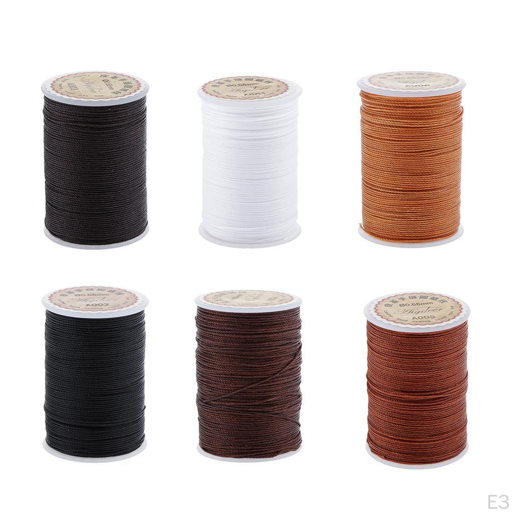 6 0.55mm Leather Waxed Thread Polyester Cord String for DIY Stitching