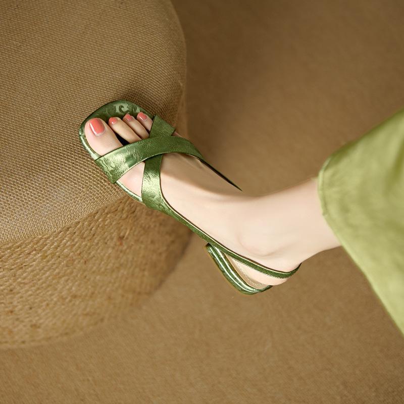 

Cross word with Roman sandals women s 2025 new summer women s shoes new Chinese style shoes versatile flats 35