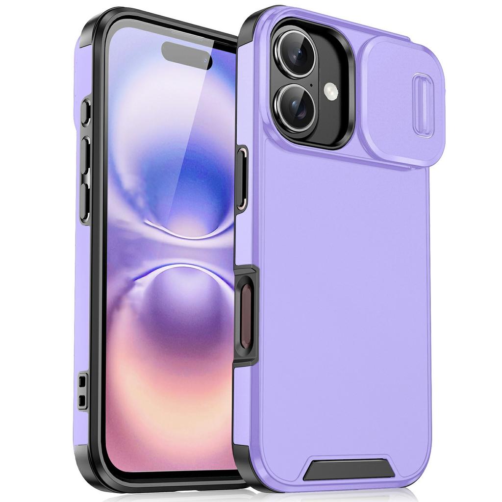 For iPhone 17 Case PC + TPU Shell with Slide Camera Phone Cover