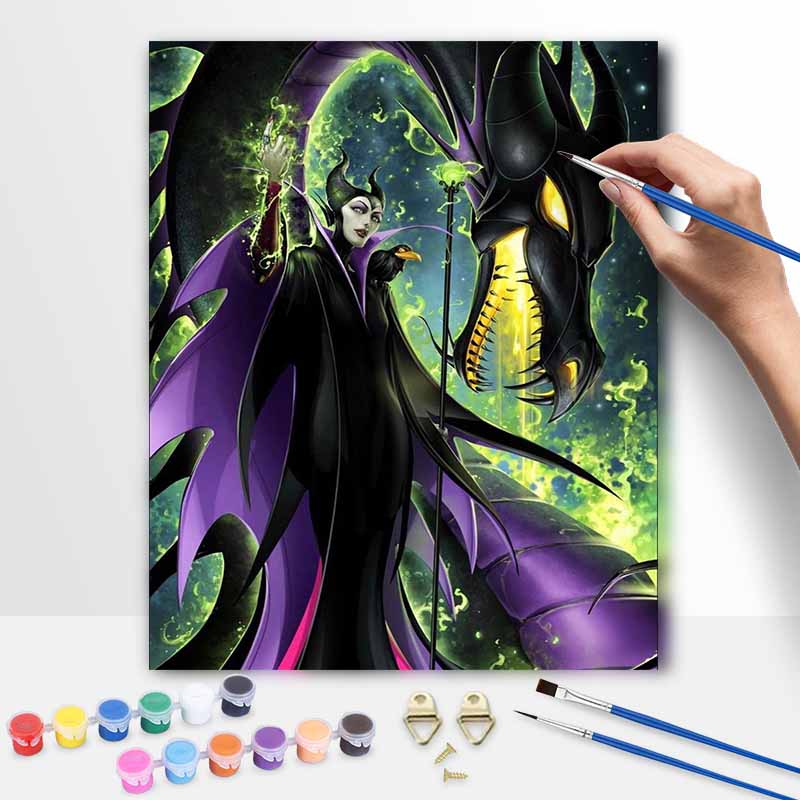 Disney Maleficent Dragon Oil Painting Kit Home Decor Gift 20x30cm