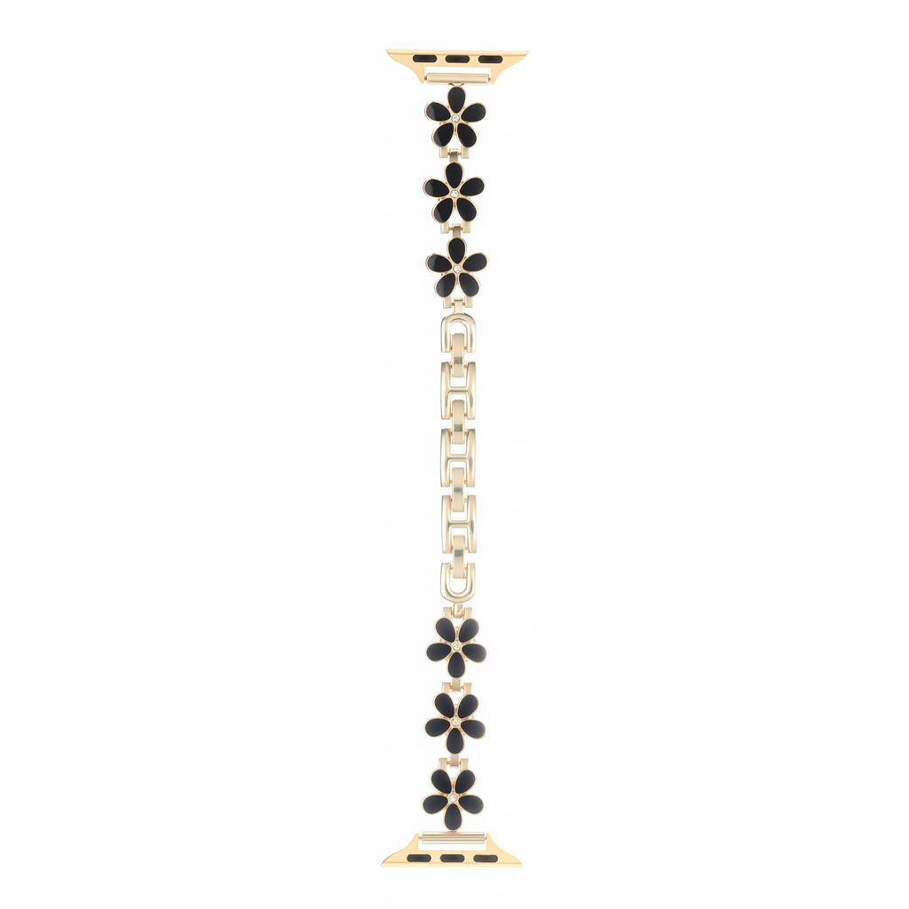 Metal Strap For Apple Watch Series 10 9 8 7 SE 6 5 4 3 2 1 42mm 41mm 40mm 38mm Five Petal Flower Bracelet Watch Band