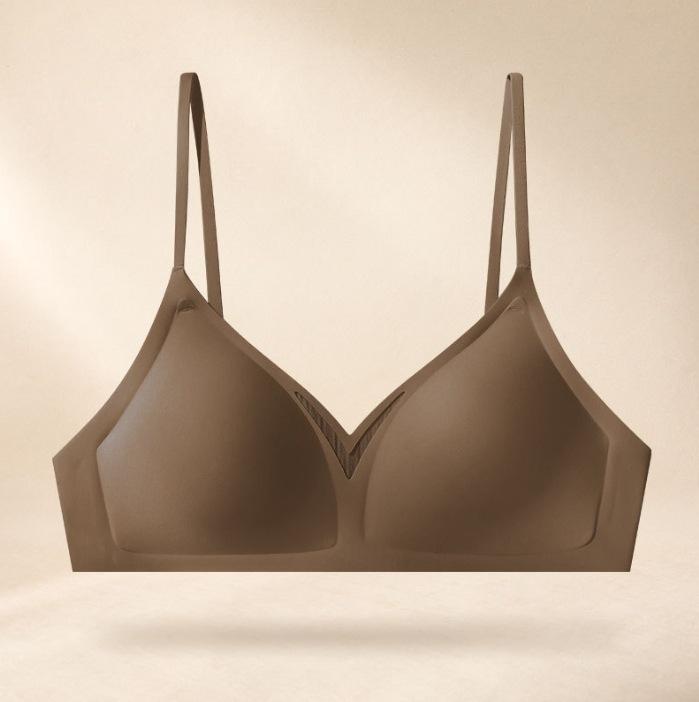 Traceless liquid jelly underwear women's thin big breasts show small anti-sagging gathering small breasts, beautiful back triangle cup bra cover