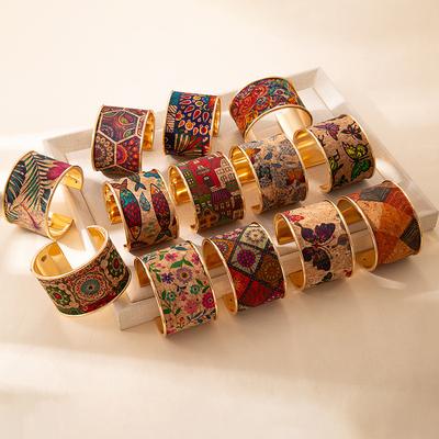 Cross-border Hot-selling Color Graffiti Opening Bracelet High-end Sense Men's and Women's Ins Bracelet Trendy Cool Retro Ethnic Style Jewelry