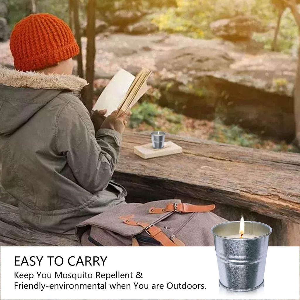 Set of 2 Outdoor Indoor Scented Candle Natural Wax Candle Set for Garden Yard Hausware Skeeter Repellents Candle